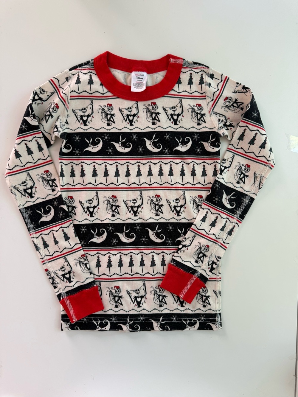 HANNA ANDERSSON The Nightmare Before Christmas Fair Isle Pajama TOP Sz 8 130cm